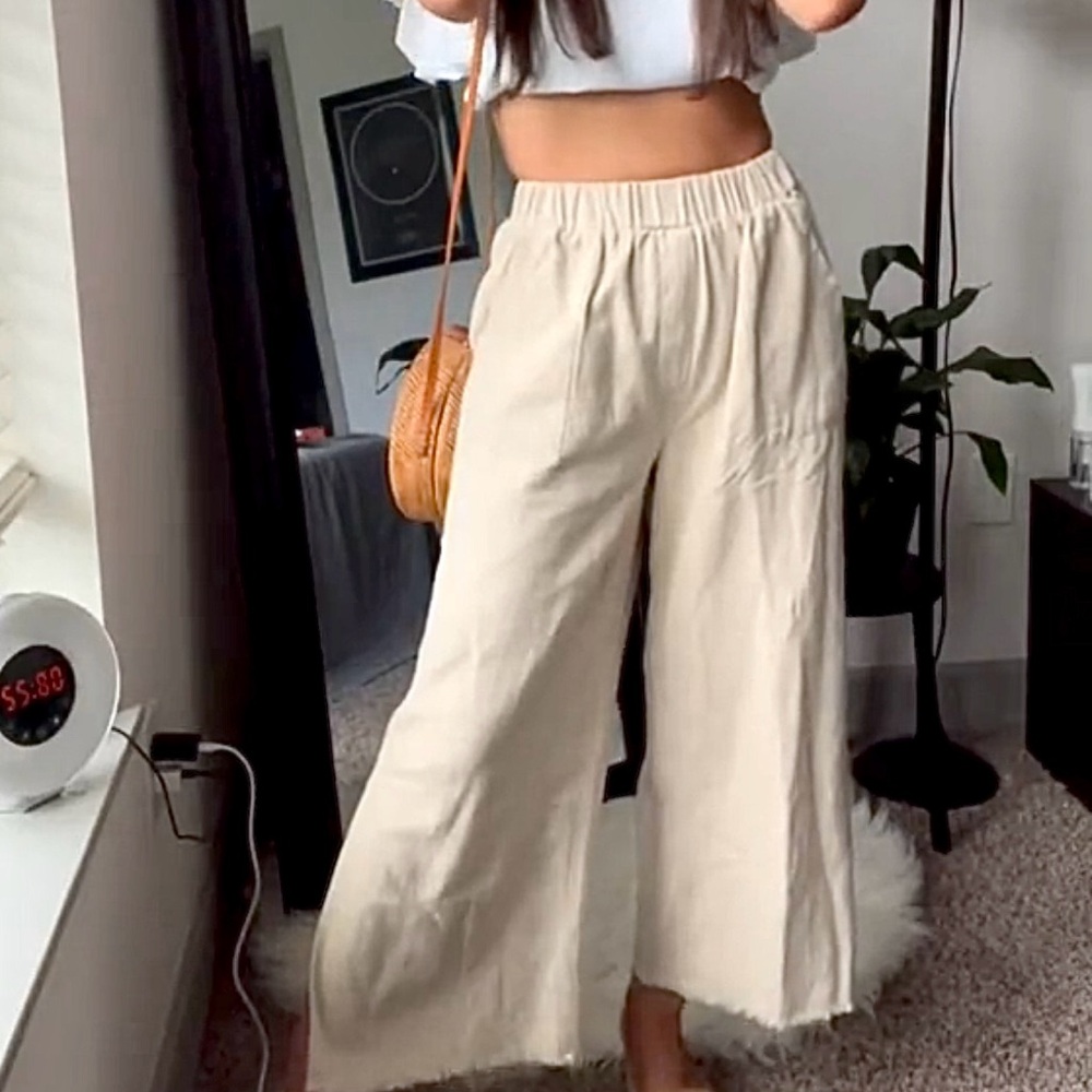 By Together Cream Wide Leg Pants